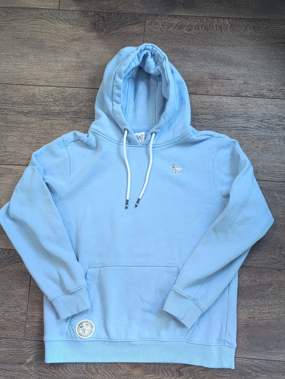 Goat USA Light Blue Hoodie with Subtle Chest Logo - Adult Small